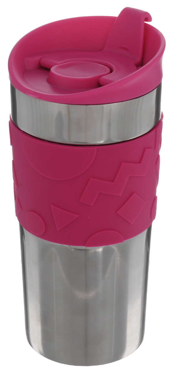 Кружка дорожная Bodum Travel, цвет: розовый, 350 мл. A11068-634-Y15A11068-634-Y15 Кружка дорожная Bodum Travel, цвет: розовый, 350 мл. A11068-634-Y15A11068-634-Y15Дорожная кружка Bodum Travel подходит как для холодных, так и для горячих напитков. Корпус кружки изготовлен из высококачественной стали. Двойные стенки позволяют напитку дольше оставаться горячим. Изделие оснащено удобной пластиковой крышкой, которая плотно закручивается и не позволяет напитку пролиться. На крышке есть небольшой клапан с отверстием для питья. Резиновый ободок на корпусе обеспечивает надежный хват и комфорт во время использования. Такая кружка прекрасно подойдет для использования на пикниках, в офисе, в автомобильной поездке. Также она послужит оригинальным и практичным подарком. Диаметр (по верхнему краю): 8 см. Высота кружки (без учета крышки): 16 см.