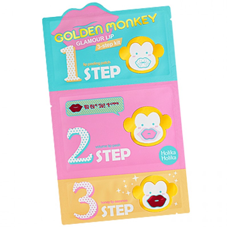 Holika Holika 3-х ступенчатый набор средств для ухода за губами Golden Monkey, 7г х 3УТ000001670 Holika Holika 3-х ступенчатый набор средств для ухода за губами Golden Monkey, 7г х 3УТ000001670Трехступенчатая система, разработанная специально для лечения потрескавшихся и сухих губ,чтобы сделать их здоровыми и привлекательными. Шаг 1 (пилинг патч + лист из чистого хлопка): в состав патча входит экстракт золота, целлюлозы, которая поможет мягко удалить мертвые клетки кожи, а также удалить их в труднодоступных местах - между тонкими линиями и морщинами в ваших губах. Шаг 2 (патч-гидрогелевая маска для придания объема): содержит гиалуроновую кислоту, которая снабжает кожу влагой, также патч содержит коллаген, повышающий жизнеспособность и эластичность вашей кожи. Шаг 3 (патч-медовая эссенция): содержит Мед Мануки и маточное молочко, которые интенсивно питают кожу губ и помогают сохранить влагу. Не оставляет ощущения липкости.