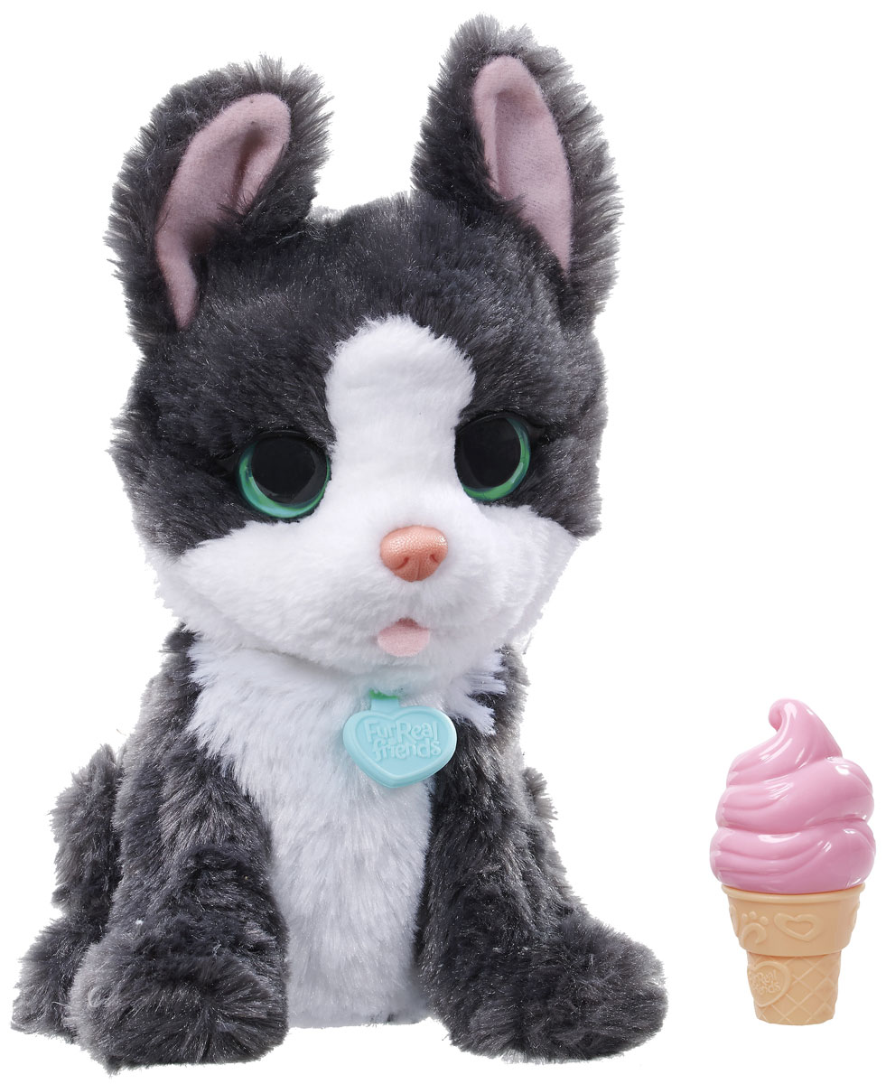 FurReal Friends Интерактивная игрушка Щенок БульдогA9084EU4_B3003 FurReal Friends Интерактивная игрушка Щенок БульдогA9084EU4_B3003Ваш ребенок мечтает о красивом маленьком зверьке, но нет возможности исполнить его желание? Анимированная игрушка FurReal Friends Забавные зверята: Щенок, выполненная в виде трогательного серого щеночка, привлечет внимание ребенка и станет для него отличным подарком. Игрушка покрыта нежным, приятным на ощупь искусственным мехом. В комплект входит лакомство-игрушка для питомца. Ребенок сможет угостить щенка мороженым, и он будет причмокивать. Анимированная игрушка FurReal Friends Забавные зверята: Щенок станет для вашего малыша настоящим другом! Рекомендуется докупить 2 батарейки напряжением 1,5V типа АА (товар комплектуется демонстрационными).