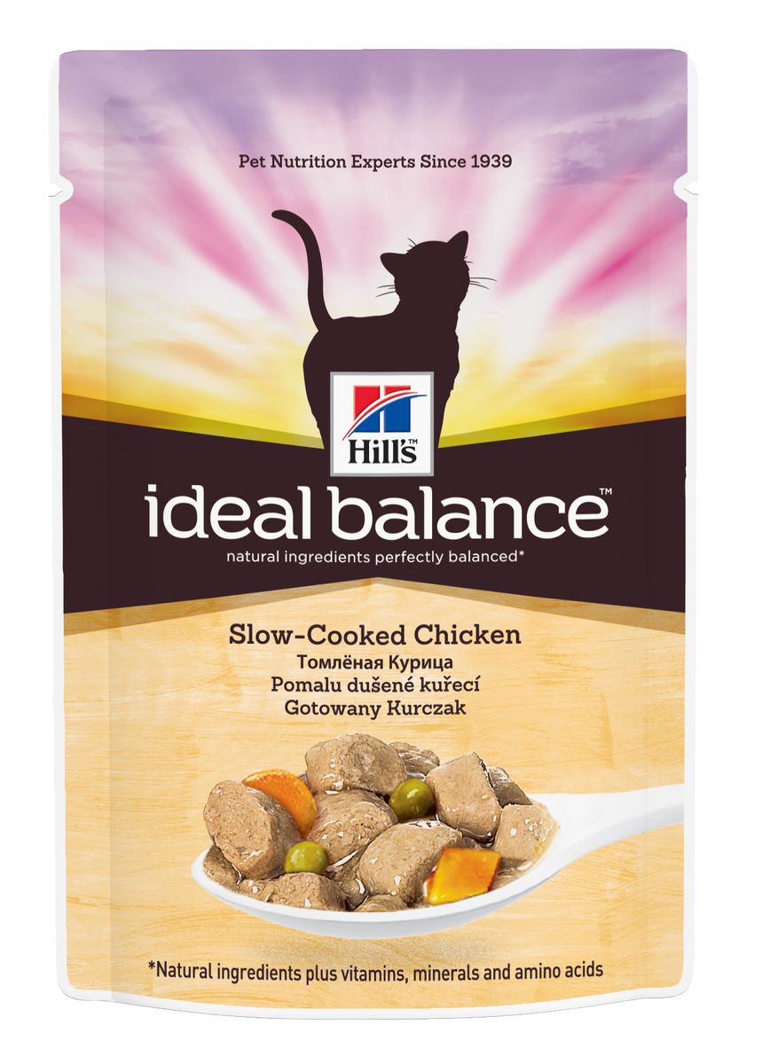 Консервы для кошек Hills Ideal Balance, с томленой курицей, 85 г10023 Консервы для кошек Hills Ideal Balance, с томленой курицей, 85 г10023Аппетитный рацион Hills Ideal Balance с кусочками томленой курицы с овощами изготовлен из превосходных натуральных ингредиентов и обеспечивает точно сбалансированное питание вашей кошке для поддержания ее здоровья. Ключевые преимущества: Безупречно сбалансирован Создан на основе натуральных ингредиентов Не содержит кукурузы, пшеницы, сои Без искусственных красителей, ароматизаторов, консервантов Гарантия 100% сбалансированного питания Контролируемое содержание протеина и натрия обеспечивает идеальный баланс нутриентов для поддержания крепкого здоровья Контролируемое содержание магния и фосфора поддерживает здоровье мочевыводящих путей Высокая энергетическая ценность удовлетворяет потребность животного в энергии без необходимости скармливать большие порции Точный баланс натуральных ингредиентов: Свежее мясо курицы. Превосходный источник постного белка. Поддерживает питомца в хорошей стройной форме. ...