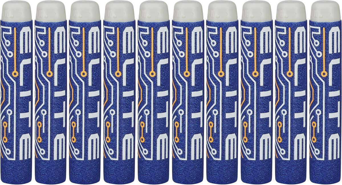 Nerf Набор стрел N-Strike Elite цвет синий 10 штB5571EU4 Nerf Набор стрел N-Strike Elite цвет синий 10 штB5571EU4Набор стрел Nerf N-Strike Elite включает в себя 10 стрел, которые подходят к любому бластеру серии N-Strike Elite. Стрелы выполнены из безопасного для ребенка материала. Они прочно держатся в барабанах бластеров и не выпадают во время игры. Такой дополнительный комплект стрел идеально подойдет для игр на свежем воздухе и расширит возможности юных снайперов!