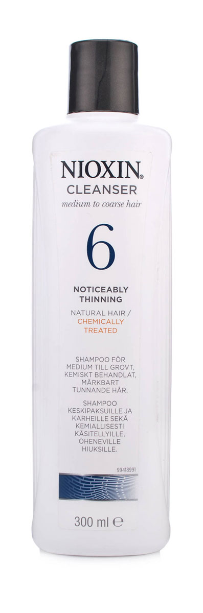 Nioxin Cleanser Очищающий шампунь (Система 6) System 6, 300 мл81274187 Nioxin Cleanser Очищающий шампунь (Система 6) System 6, 300 мл81274187Шампунь очищающий Система 6 предназначен для жестких волос, которые склонны к выпадению. Средство бережно очищает и смягчает кожу головы, снабжая ее полезными компонентами. Таким образом, шампунь от Ниоксин питает корни волос и предотвращает их выпадение. Также средство освежает кожу головы. После применения шампуня от Nioxin волосы становятся мягкими и здоровыми, они выглядят пластичными и блестящими, а кожа головы защищена от внешнего влияния.