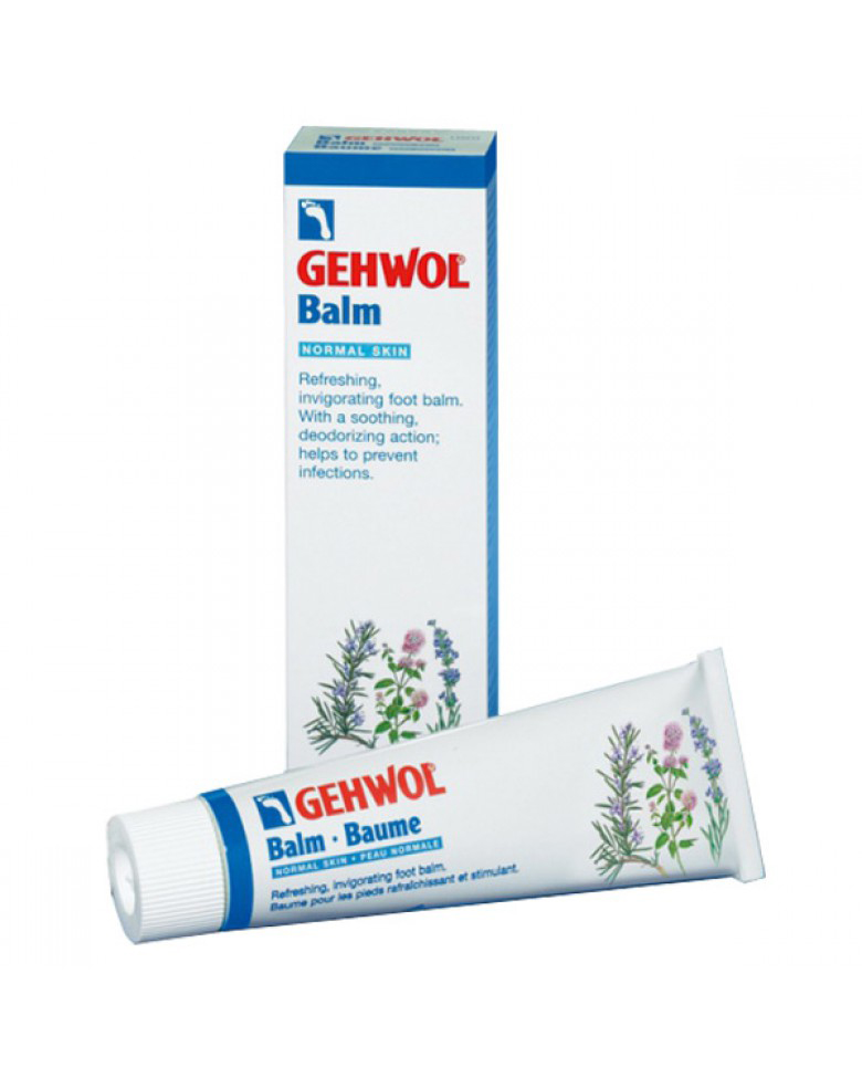 Gehwol Balm Normal Skin - Тонизирующий бальзам Жожоба для нормальной кожи ног 75 мл1*24205 Gehwol Balm Normal Skin - Тонизирующий бальзам Жожоба для нормальной кожи ног 75 мл1*24205Тонизирующий бальзам Жожоба для нормальной кожи Геволь (Gehwol Balm Normal Skin) заботится, ухаживает, дезодорирует и предотвращает грибковые заболевания стоп . Охлаждающий ментол и натуральные эфирные масла, получаемые из розмарина и ромашки освежают и оживляют. Сразу же исчезает жжение в ногах и проходят ощущения усталости. Натруженные, гудящие ноги сразу оживают. Защищающие противомикробные ингредиенты на длительное время предотвращают появление неприятных запахов, дают действенную защиту от грибковых поражений стоп и поддерживают ноги в гигиеничном и свежем состоянии. Такие элементы, как масло жожоба и алоэ вера осуществляют уход за кожей для того, чтобы она стала гладкой и эластичной и повышают Вашу выносливость. Тонизирующий бальзам Жожоба быстро и на долгое время доставляет Вашим ногам приятное ощущение хорошо ухоженной кожи. Проверено по дерматологическим показателям. Благоприятно применение при заболевании диабетом. Активные компоненты: масло жожоба, ментол, эфирные масла...