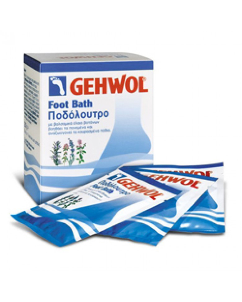 Gehwol Foot Bath - Ванна для ног 10*20 гр1*24920 Gehwol Foot Bath - Ванна для ног 10*20 гр1*24920Ванна для ног Геволь (Gehwol Foot Bath) с бальзамирующим эффектом масел из трав снимает боль, оживляет уставшие ноги. Ванна для ног Геволь поможет Вам, если Ваши ноги болят. Поможет также и вспотевшим ногам. Средство оживляет уставшие ноги и устраняет надоедливое ощущение жжения. Мозоли, ороговелости и загрубевшие участки кожи становятся мягкими. Поры кожи снова начинают дышать, она надолго останется упругой и эластичной. Ванна для ног Геволь обладает длительным дезодорирующим эффектом. Натуральные эфирные масла лаванды, розмарина и тимьяна способствуют улучшению кровообращения. Ноги согреваются и оживают. Назначение: Эффективно размягчает загрубевшую кожу, натоптыши и мозоли. Стимулирует кровообращение и придает ногам ощущение теплоты. Обладает дезодорирующим действием и нормализует потоотделение. Активные компоненты: масло розмарина, лавандовое масло, масло тимьяна, тимол, каприл глицерид, сульфат натрия, карбонат натрия, вода. Применение: Одну столовую ложку растворить в 4...