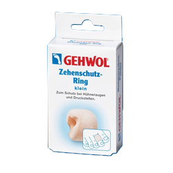 Gehwol Zehenschutz-Ring - Кольца для пальцев защитные малые 2 шт1*27513 Gehwol Zehenschutz-Ring - Кольца для пальцев защитные малые 2 шт1*27513Кольца для пальцев защитные малые Геволь (Gehwol Zehenschutz-Ring) - мягкое, не приносящее беспокойства кольцо из пено-материала, применяемое при возникновении натертых мест на пальцах и между пальцами, сдавливании и неправильном положении пальцев ног. Медицинский продукт. Назначение: Защищает от болезненного сдавливания мозоли на пальцах и между ними, костные наросты. Количество: 2 шт