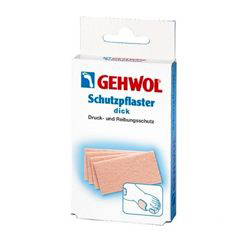 Gehwol Schutzpflaster - Защитный пластырь (толстый) 4 шт1*276102 Gehwol Schutzpflaster - Защитный пластырь (толстый) 4 шт1*276102Защитный пластырь (толстый) Gehwol Schutzpflaster поможет каждому, кто сталкивался с проблемой натоптышей и натертости, однако все сталкивались и с проблемой некачественных пластырей, которые только еще больше раздражали кожу, и ухудшали ситуацию. Поэтому фирма Геволь выпустила свой защитный пластырь для таких случаев. Пластырь имеет толстую текстуру на байковой мягкой основе, которая не будет ёрзать по воспаленному месту, натирая еще больше. Можно использовать ее и как предохраняющее средство от возможного натирания. Используйте защитный пластырь на самых чувствительных местах кожи ног, и вы убережете себя от возникновения мозолей, натоптышей, и сохраните своим ножкам здоровый вид. Назначение: для ослабления болезненных ощущений сдавленности при мозолях, натертых местах и наличии давления. Применение: Закрепите пластырь на стопе в тех участках, где имеются ранки, мозоли или потертости между пальцами. Количество: 4 шт