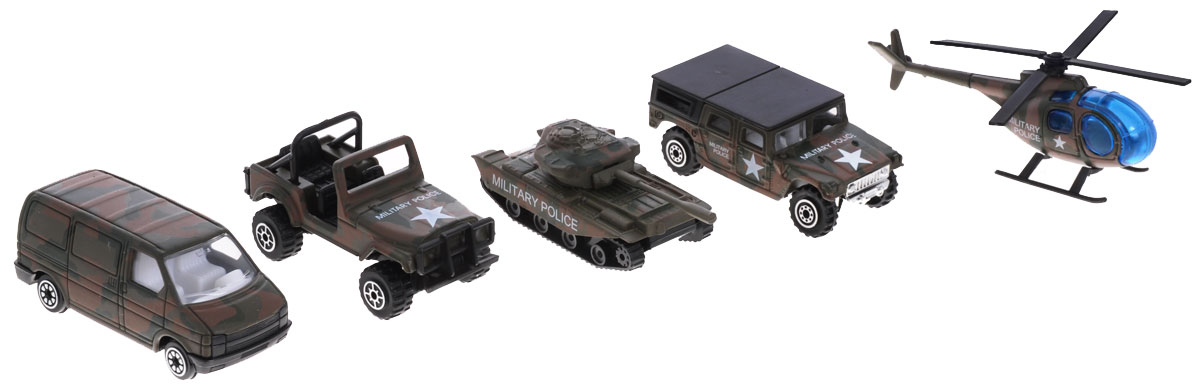 Welly Игровой набор Военно-полицейская команда 5 предметов97506C Welly Игровой набор Военно-полицейская команда 5 предметов97506CИгровой набор Welly Военно-полицейская команда представляет собой 5 реалистичных моделей, выполненных в виде точных копий техники военной полиции. Набор включает в себя 3 разные машинки, танк и вертолет. Модели отличаются высоким качеством исполнения и детализации. Корпус моделей выполнен из металла, стекла изготовлены из прочного прозрачного пластика. Колесики машинки, башня танка и пропеллер вертолета вращаются. Ваш ребенок часами будет играть с набором, придумывая различные истории. Порадуйте его таким замечательным подарком!
