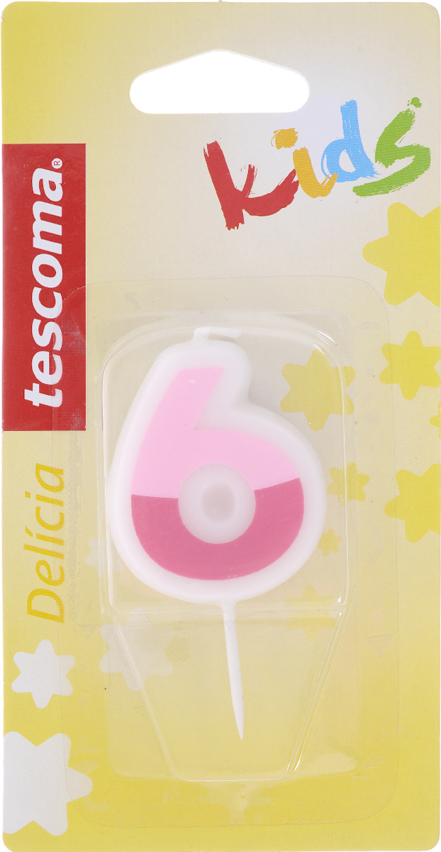 Свеча для торта Tescoma Delicia Kids, шестерка, цвет: белый, розовый630976 Свеча для торта Tescoma Delicia Kids, шестерка, цвет: белый, розовый630976Свеча для торта Tescoma Delicia Kids изготовлена из высококачественного парафина, фитиль - натуральное волокно. Это отличное решение для декорирования торта к празднику. Ее можно комбинировать с другими цифрами. Изделие хорошо и долго горит. С этой свечой ваш праздник станет еще удивительнее и веселее. Высота свечи (без учета иглы): 4,5 см.