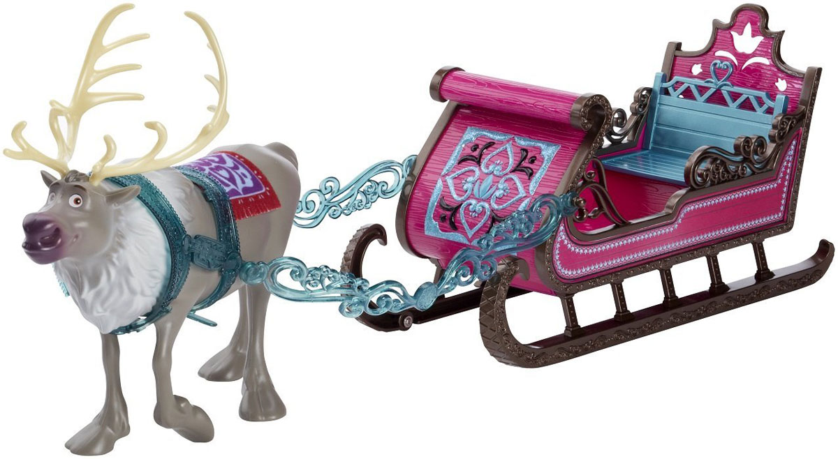 Disney Frozen Королевские сани Анны и ЭльзыCMG64 Disney Frozen Королевские сани Анны и ЭльзыCMG64Королевские сани Анны и Эльзы Disney Frozen отлично подойдут для прогулок королевских сестер. Внутри саней имеется специальная небольшая скамеечка, чтобы поездка была удобной для пассажиров. Сани украшены ярким рисунком в виде цветка. Корпус саней поставлен на мощные пластиковые полозья, окрашенные в темно-коричневый цвет, - это делает транспортное средство целостным в дизайнерском исполнении. Управляет санями милейший олень по имени Свен. Он с радостью домчит ваших кукол туда, куда вы ему скажете! Олень Свен полностью повторяет образ мультипликационного героя.