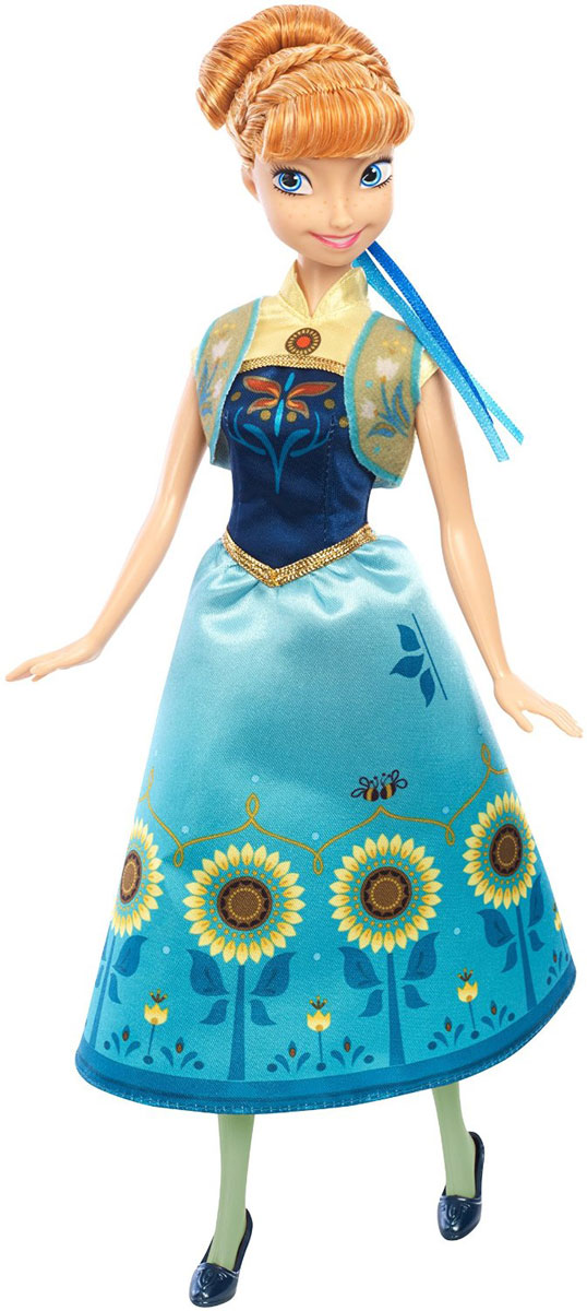 Disney Frozen Кукла Анна Веселый день рожденияDGF54_DGF57 Disney Frozen Кукла Анна Веселый день рожденияDGF54_DGF57Кукла Disney Frozen Холодное сердце. Анна поможет вашей малышке окунуться в сказочный мир. Куколка выполнена в виде главной героини диснеевского мультфильма Холодное сердце. Куколка собралась на день рождения и одета в невероятно красивое голубое платье с подсолнухами, а на ногах - синие туфельки на каблучках. Волосы Анны уложены в высокую прическу. Ручки, ножки и голова куколки подвижны. Ваша малышка с удовольствием будет играть с этой куколкой, проигрывая сюжеты из любимого мультфильма или придумывая различные истории.