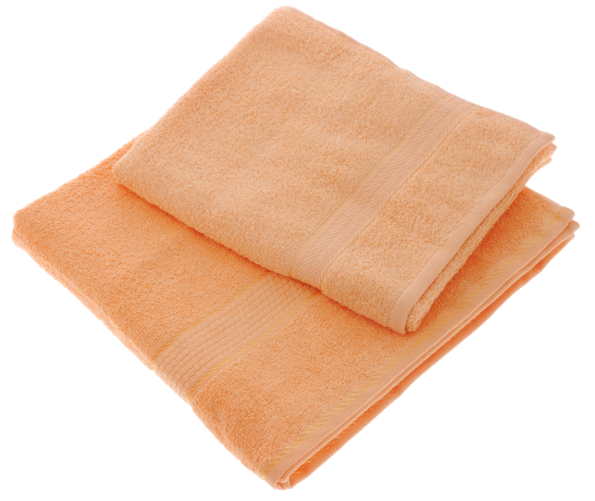 Набор махровых полотенец Aisha Home Textile, цвет: персиковый, 2 шт. УзТ-НПМ-102УзТ-НПМ-102-24 Набор махровых полотенец Aisha Home Textile, цвет: персиковый, 2 шт. УзТ-НПМ-102УзТ-НПМ-102-24Набор Aisha Home Textile состоит из двух махровых полотенец разного размера. В состав входит только натуральное волокно - 100% хлопок. Лаконичные бордюры подойдут для любого интерьера ванной комнаты. Полотенца прекрасно впитывают влагу и быстро сохнут. При соблюдении рекомендаций по уходу не линяют и не теряют форму даже после многократных стирок. Комплектация: 2 шт.