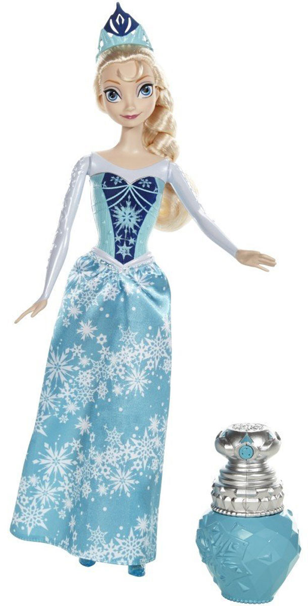 Disney Frozen Кукла Эльза в королевском нарядеBDK31_BDK33 Disney Frozen Кукла Эльза в королевском нарядеBDK31_BDK33Кукла Disney Frozen Эльза в платье с длинными рукавами, меняющем цвет, поразит вашу маленькую принцессу. Очаровательная кукла Эльза выглядит в точности как полюбившаяся многим героиня диснеевского мультфильма Холодное сердце. На принцессе потрясающей красоты голубое платье с длинными рукавами и блестящей юбкой с узором снежинками, изящная тиара и красивые синие туфельки. У платья Эльзы имеется один секрет - оно может менять свой цвет! В набор входит специальная бутылочка-брызгалка, в которую необходимо налить чистой воды, чтобы совершилось волшебное превращение. Если побрызгать этой водичкой на верхнюю часть платья Эльзы, то на голубом корсете принцессы проступит темно-синий узор, и наряд приобретет совершенно другой внешний вид. Порадуйте свою малышку таким замечательным подарком!