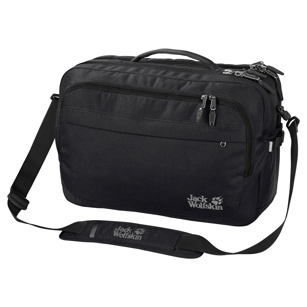 Сумка на плечо Jack Wolfskin JACK.POT DE LUXE BAG, цвет: черный. 2004741-60002004741-6000 Сумка на плечо Jack Wolfskin JACK.POT DE LUXE BAG, цвет: черный. 2004741-60002004741-6000Прочная сумка через плечо с вынимающимися отделениями для ноутбука и комплектующих