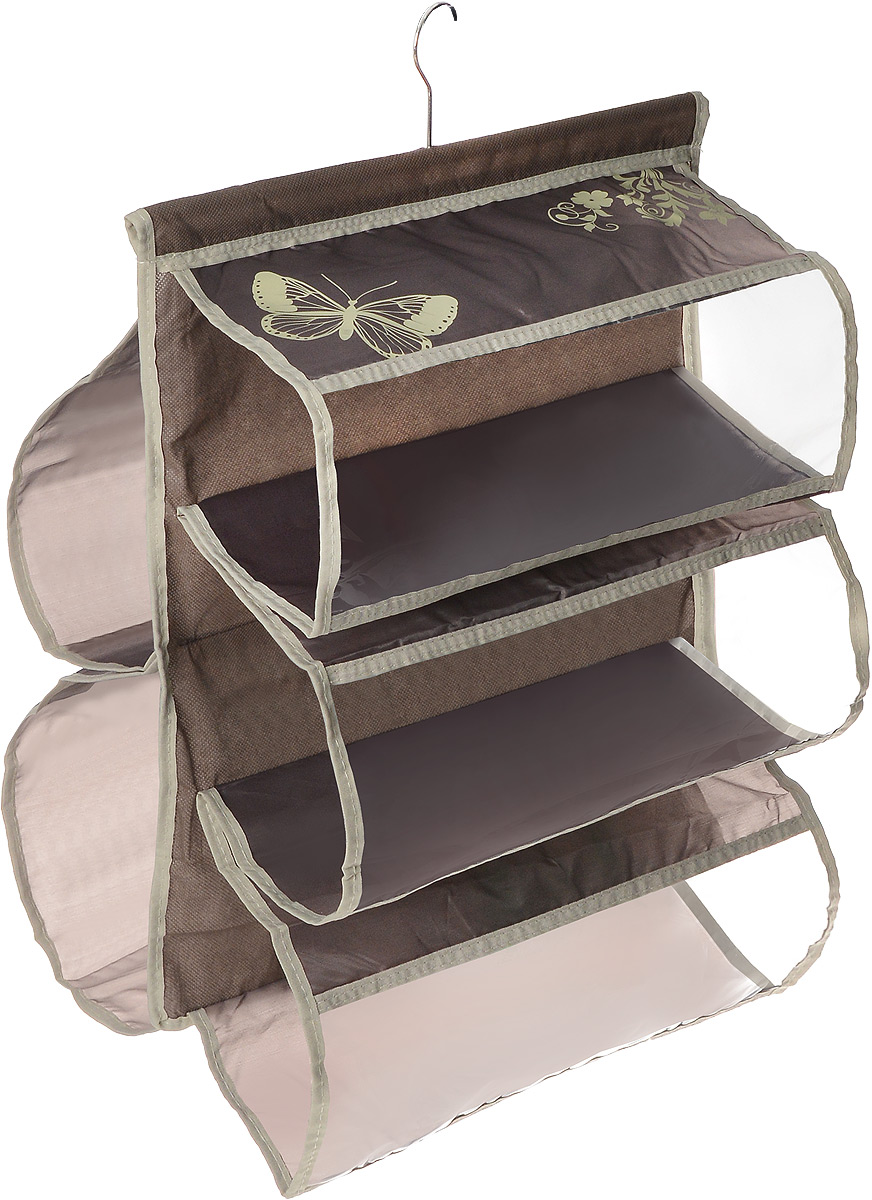 Чехол для хранения сумок Hausmann , 5 отделений, 42 х 72 см4D-305P Чехол для хранения сумок Hausmann , 5 отделений, 42 х 72 см4D-305PЧехол для хранения сумок Hausmann изготовлен из полиэстера. Изделие имеет 5 отделений, его можно повесить в удобное место за крючок, который крепиться к деревянной перекладине. Чехол для хранения сумок Hausmann экономит место в шкафу и сохраняет порядок в доме. Практичный и удобный чехол для хранения сумок. Размер чехла: 42 х 72 см.