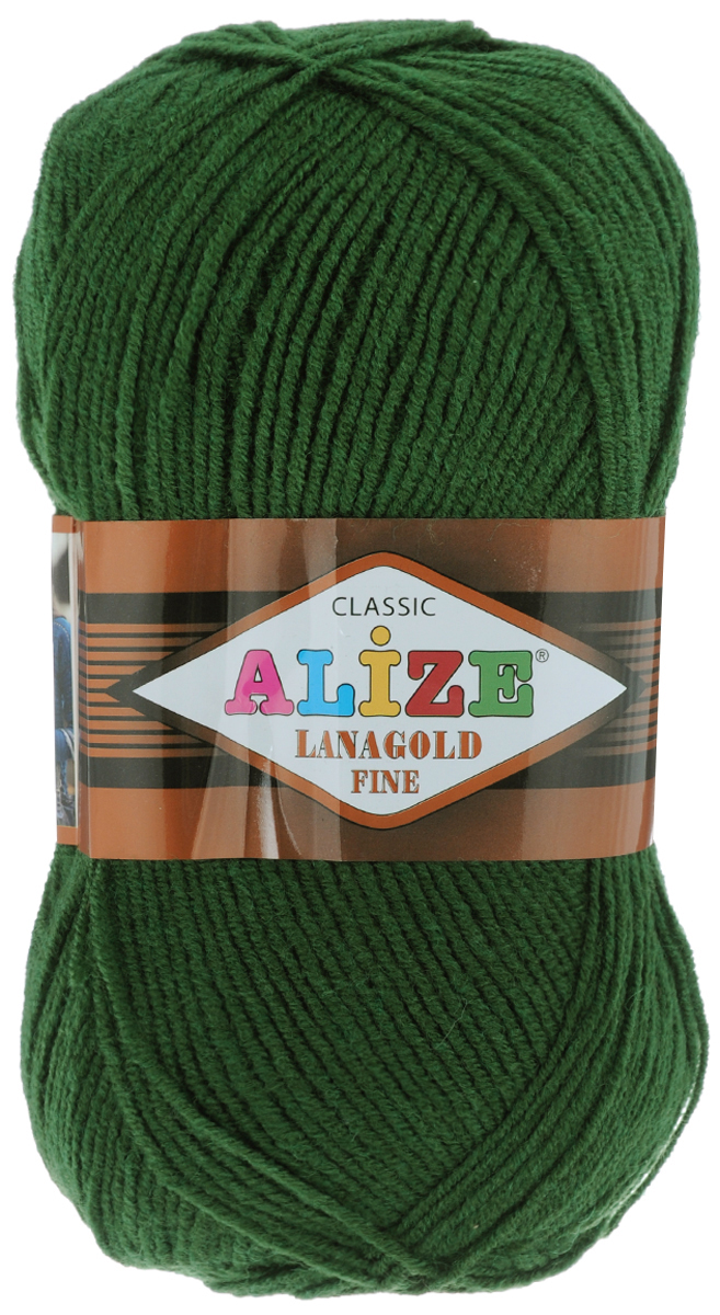 Пряжа для вязания Alize Lanagold Fine, цвет: болотный (118), 390 м, 100 г, 5 шт547499_118 Пряжа для вязания Alize Lanagold Fine, цвет: болотный (118), 390 м, 100 г, 5 шт547499_118Alize Lanagold Fine - это полушерстяная пряжа для ручного вязания. Нить плотно скручена, гибкая, послушная, не пушится, не электризуется, аккуратно ложится в петли и не деформируется после распускания. Стойкое равномерное окрашивание обеспечивает широкую палитру оттенков, высокое качество материала и используемых красителей защищает от потери цвета. Соотношение шерсти и акрила - формула практичности. Высокие тепловые характеристики сочетаются с эстетикой, носкостью и простотой ухода за вещью. Классическая пряжа для зимнего сезона, может использоваться для детской и взрослой одежды. Alize Lanagold Fine - универсальная пряжа, которая будет хорошо смотреться в узорах любой сложности. Рекомендуемый размер спиц 2,5-4 мм и крючка 2-4 мм. Состав: 49% шерсть, 51% акрил.