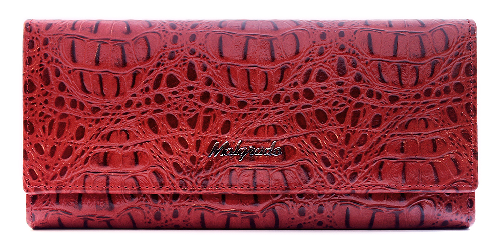 Кошелек женский Malgrado, цвет: красный. 72032-3-5080172032-3-50801 Кошелек женский Malgrado, цвет: красный. 72032-3-5080172032-3-50801Элегантный кошелек Malgrado изготовлен из высококачественной натуральной кожи с фактурным тиснением под кожу рептилии, оформлен металлической фурнитурой с символикой бренда. Изделие содержит одно отделение, закрывающееся клапаном на кнопку. Внутри расположены: три отделения для купюр, карман на застежке-молнии, карман для мелких документов, девять карманов для визиток и кредитных карт, один из которых с прозрачной вставкой. Дополняет кошелек отделение для мелочи на рамочном замке, содержащее две секции. Изделие упаковано в фирменную металлическую коробку. Стильный кошелек не оставит равнодушной ни одну представительницу прекрасной половины человечества.