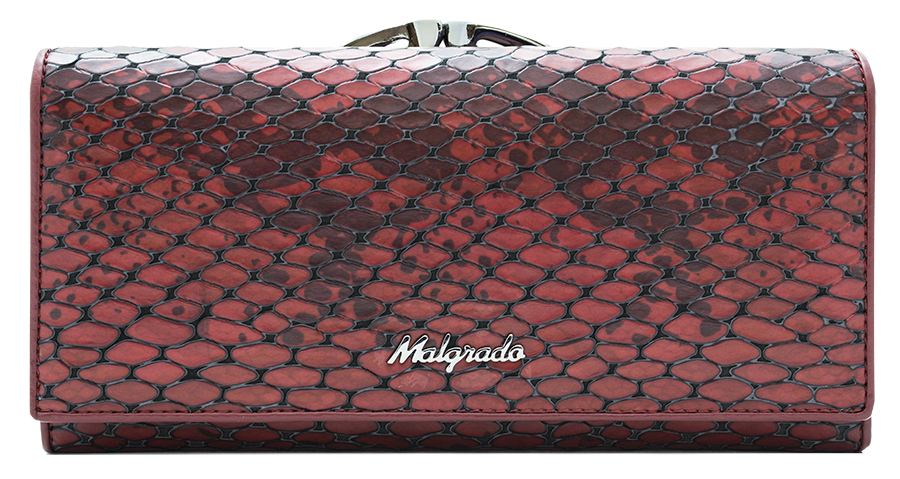 Кошелек жен. Malgrado, цвет: красный. 72031-5250172031-52501 Кошелек жен. Malgrado, цвет: красный. 72031-5250172031-52501Стильный кошелек Malgrado выполнен из натуральной кожи красного цвета, застегивается клапаном на кнопку. Внутри содержит девять кармашков для кредитных карт, три отделения для купюр, один кармашек на застежке-молнии. На задней стороне кошелек имеет 2 отделения для мелочи, закрывающиеся металлическим рамочным замком типа ридикюль. Кошелек упакован в подарочную металлическую коробку с логотипом фирмы. Такой кошелек станет замечательным подарком человеку, ценящему качественные и практичные вещи.