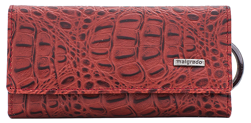 Ключница Malgrado, цвет: красный. 47006-5080147006-50801 Ключница Malgrado, цвет: красный. 47006-5080147006-50801Стильная ключница Malgrado изготовлена из натуральной кожи с декоративным фактурным тиснением под кожу рептилии и оформлена металлической пластиной с символикой бренда. Изделие закрывается широким клапаном на две кнопки. Внутри ключницы расположены шесть крючков для ключей, кармашек на застежке-молнии и металлическое кольцо для возможности крепления к поясу или сумке. Ключница упакована в коробку из плотного картона с логотипом фирмы. Компактная ключница станет отличным подарком для человека, ценящего качественные и необычные вещи.