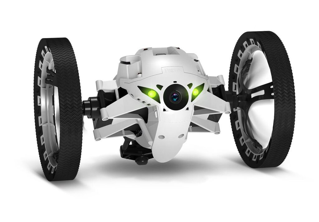 Parrot Вездеход на радиоуправлении MiniDrone Jumping Night BuzzPF724101 Parrot Вездеход на радиоуправлении MiniDrone Jumping Night BuzzPF724101Вездеход на радиоуправлении Parrot MiniDrone Jumping Night Buzz оснащен крупными колесами и мягкими резиновыми накладками, которые обеспечивают превосходную проходимость этого игрового гаджета. Благодаря применению мощного электромотора и современной трансмиссии он может разгоняться до 7 км/ч, что сопоставимо со скоростью быстрой ходьбы человека. Даже ступеньки и крупные предметы не станут помехой для робота, поскольку он может подпрыгивать на высоту до 80 сантиметров. Для управления устройством не потребуется специальный пульт – он синхронизируется с любым смартфоном. Для ускорения подключения можно воспользоваться антенной NFC – достаточно просто коснуться телефоном корпуса робота. Максимальная дальность устойчивого соединения равна 50 метрам в свободном от препятствий пространстве. Два мощных светодиода обеспечивают эффективную подсветку пространства перед девайсом, позволяя использовать его даже в полной темноте. Устройство оснащено камерой...