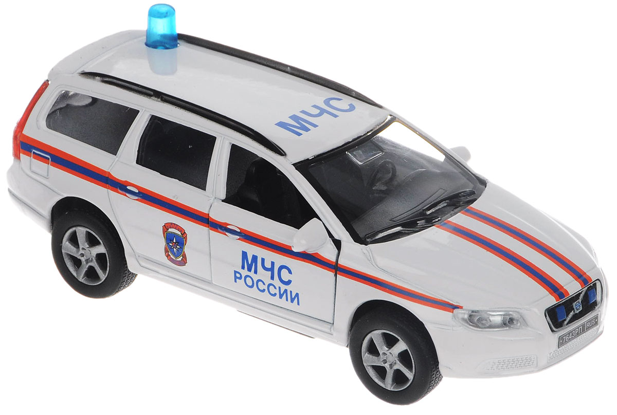 Пламенный мотор Машинка инерционная Volvo МЧС России87430 Пламенный мотор Машинка инерционная Volvo МЧС России87430Машинка инерционная Пламенный мотор Volvo. МЧС России представляет собой точную копию настоящего служебного автомобиля. Отличается хорошей детализацией и качественным видом. В машинку встроен инерционный механизм, который может привезти игрушку в движение, стоит только откатить машинку назад, а затем отпустить. Передние двери машинки открываются. Обладает световыми и звуковыми эффектами. Машинка подойдет для игры как дома, так и на улице. Выполнена из качественных материалов, которые не вредят здоровью ребенка. Масштаб 1:32. Рекомендуется докупить 3 батарейки типа LR41 (товар комплектуется демонстрационными).