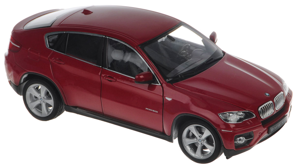 Welly Модель автомобиля BMW X624004 Welly Модель автомобиля BMW X624004Модель автомобиля Welly BMW X6 - отличный подарок как ребенку, так и взрослому коллекционеру. Благодаря броской внешности, а также великолепной точности, с которой создатели этой модели масштабом 1:24 передали внешний вид настоящего автомобиля, модель станет подлинным украшением любой коллекции авто. Машина будет долго служить своему владельцу благодаря металлическому корпусу с элементами из пластика. Передние дверцы машины открываются, шины обеспечивают отличное сцепление с любой поверхностью пола. Модель автомобиля Welly BMW X6 обязательно понравится вашему ребенку и станет достойным экспонатом любой коллекции.