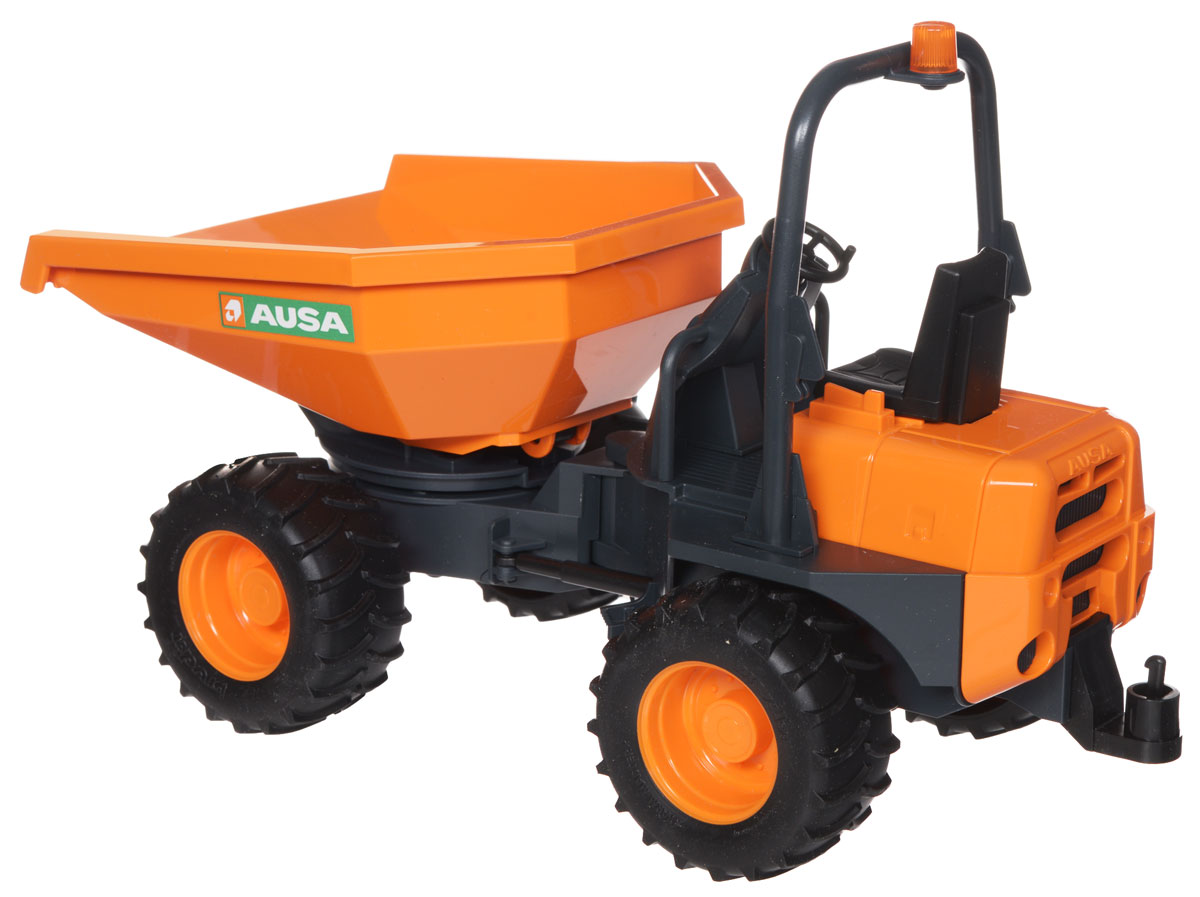 Bruder Мини-самосвал Ausa02-449 Bruder Мини-самосвал Ausa02-449Мини-самосвал Bruder Ausa - игрушка, отличающаяся не только высоким качеством, но и полным соответствием оригиналу даже в деталях, не заметных для невооруженного взгляда. Модель выполненная в масштабе 1:16, изготовлена из прочного и безопасного пластика. Как и настоящий, самосвал имеет шарнирное соединение рулевого управления, что дает возможность проезжать даже по неровной местности. У самосвала вращается руль в кабине, поднимается кузов для разгрузки на 45 градусов. Кузов также имеет способность поворачиваться на 90 градусов в обе стороны. Порадуйте своего ребенка такой игрушкой!