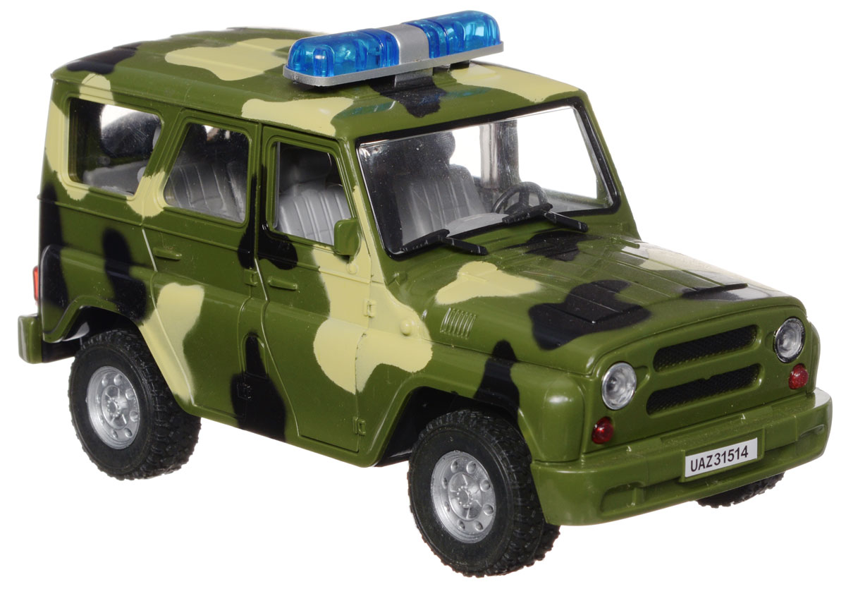 Joy Toy Машина инерционная УАЗ Военная полицияA071-H11003 Joy Toy Машина инерционная УАЗ Военная полицияA071-H11003Инерционная машина Joy Toy УАЗ: Военная полиция станет любимой игрушкой вашего малыша. Игрушка выполнена в виде модели автомобиля УАЗ Военная полиция в масштабе 1:24. Дверцы и багажник машины открываются, салон детализирован. При открытии дверцы машины мигают фары и раздается звук сигнализации и клаксона. Игрушка оснащена инерционным ходом. Машину необходимо подтолкнуть вперед или назад, а затем отпустить - и она быстро поедет в том же направлении. Ваш ребенок будет часами играть с этой игрушкой, придумывая различные истории. Порадуйте его таким замечательным подарком! Для работы игрушки необходимы 3 батарейки типа AG13 (LR44) (товар комплектуется демонстрационными).