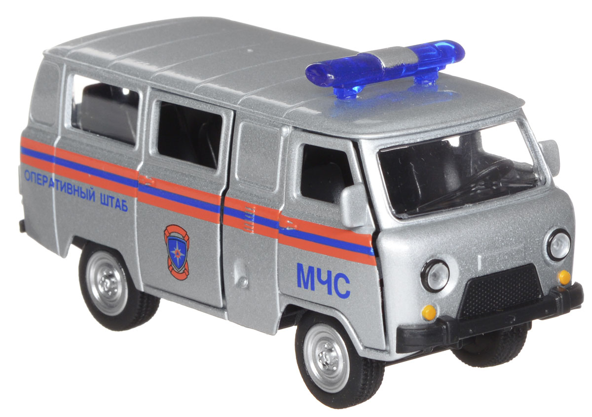 ТехноПарк Модель автомобиля УАЗ 39625 МЧСX600-H09025-R ТехноПарк Модель автомобиля УАЗ 39625 МЧСX600-H09025-RМодель автомобиля ТехноПарк УАЗ 39625: МЧС, выполненная из металла, пластика и резины, станет любимой игрушкой вашего малыша. Игрушка представляет собой модель автомобиля оперативного штаба МЧС УАЗ 39625 в масштабе 1:50. Передние и боковая дверцы модели открываются, а прорезиненные колеса обеспечивают надежное сцепление с любой поверхностью пола. Модель оснащена инерционным ходом: достаточно немного отвести ее назад, а затем отпустить - машинка быстро поедет вперед. Ваш ребенок будет часами играть с этой машинкой, придумывая различные истории. Порадуйте его таким замечательным подарком!