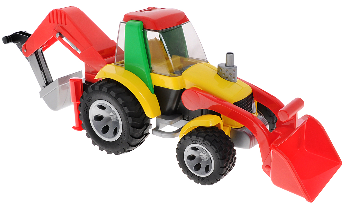 Bruder Экскаватор-погрузчик Roadmax20-105 Bruder Экскаватор-погрузчик Roadmax20-105Яркий экскаватор-погрузчик Roadmax обязательно понравится вашему малышу и займет его внимание надолго. Экскаватор оснащен двумя опускающимися и поднимающимися ковшами для выгрузки песка или других предметов, открывающейся кабиной, большими прорезиненными колесами и двумя опорами, предназначенными для более устойчивой работы на месте. Ваш маленький строитель часами будет играть с таким экскаватором-погрузчиком, придумывая различные истории. Порадуйте его таким замечательным подарком!
