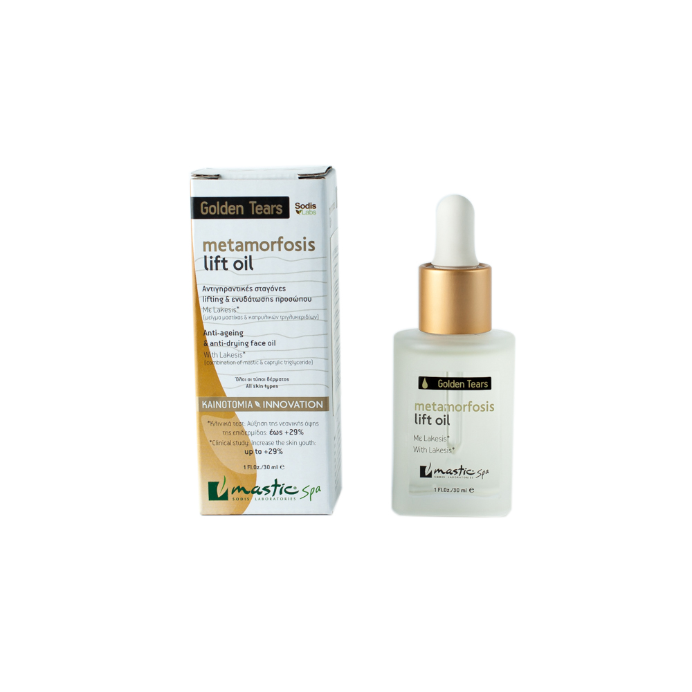 Mastic Spa Масло для лица Metamorfosis Lift Oil; 30 млMS-1-12-06 Mastic Spa Масло для лица Metamorfosis Lift Oil; 30 млMS-1-12-06Для всех типов кожи Демонстрация мощного омолаживающего эффекта мастики! Уникальный состав, содержащий комплексный антивозрастной ингредиент lakesis - смесь мастики и каприлового триглицерида (натурального смягчителя из кокосового масла), помогает устранить расслабление кожных тканей. Результат применения немедленный и потрясающий! К тому же эта смесь чистейших натуральных масел эффективно работает на всех фронтах сухой кожи, предотвращая её преждевременное старение.