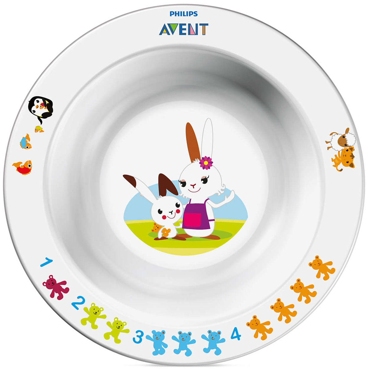 Philips Avent Глубокая тарелка 230 мл., 6 м+ SCF706/00SCF706/00 Philips Avent Глубокая тарелка 230 мл., 6 м+ SCF706/00SCF706/00Тарелка Philips Avent выполнена из яркого полипропилена и оформлена веселыми и красочными развивающими рисунками. Нескользящее основание предотвращает скольжение и переворачивание тарелки. Удобные широкие края идеальны для самостоятельного питания ребенка. Тарелку можно мыть в посудомоечной машине и стерилизовать, а также использовать в микроволновой печи. Не содержит бисфенол-А.