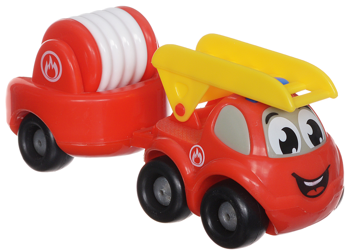 Smoby Пожарный мини-грузовик с прицепом и лестницей211262 Smoby Пожарный мини-грузовик с прицепом и лестницей211262Пожарный мини-грузовик Smoby Vroom Planet непременно привлечет внимание вашего ребенка. Игрушка выполнена из абсолютно безопасного для малыша высококачественного пластика. К грузовичку прилагается съемный пожарный прицеп и лестница. Колеса машинки крутятся, поэтому она легко катается по ровной поверхности. Плавные формы без острых углов, яркие цвета и нарисованные глазки - все это выгодно выделяет эту игрушку из ряда подобных. Игра с яркой игрушкой помогает развивать мелкую моторику, цветовое восприятие, координацию движений, а также являются хорошим средством для развлечения ребенка. Порадуйте своего малыша таким замечательным подарком.
