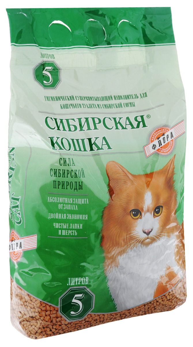 Наполнитель для кошачьих туалетов Сибирская кошка Флора, древесный, 5 л381_дизайн 2 Наполнитель для кошачьих туалетов Сибирская кошка Флора, древесный, 5 л381_дизайн 2Наполнитель для кошачьих туалетов Сибирская кошка Флора - экологически чистый супервпитывающий наполнитель. Производится из древесины хвойных пород без каких-либо добавок. Впитываемость составляет 260-320%, что в 3 раза превосходит показатели обычных наполнителей. Специально подобранный размер гранул позволяет более чем в 2 раза увеличить скорость впитывания влаги и запахов, а также в 1,5 раза уменьшить расход наполнителя по сравнению с другими древесными наполнителями. Наполнитель обладает естественным природным запахом хвои и не содержит искусственных ароматизаторов. Состав: гранулы древесные деревьев хвойных пород. Длина гранулы: 6 мм.