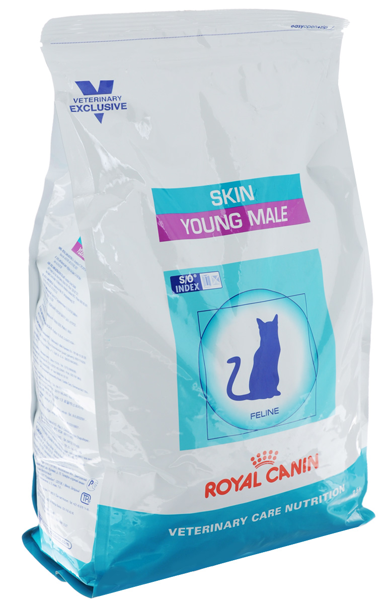 Корм сухой Royal Canin Young Male Skin для молодых кастрированных котов c чувствительной кожей и длинной шерстью с момента операции до 7 лет, 3,5 кг31837 Корм сухой Royal Canin Young Male Skin для молодых кастрированных котов c чувствительной кожей и длинной шерстью с момента операции до 7 лет, 3,5 кг31837Royal Canin Young Male Skin - полнорационный сухой корм для кастрированных котов до 7 лет с повышенной чувствительностью кожи и шерсти. Оптимальный вес: - диета с высоким содержанием белка помогает поддерживать мышечную массу в норме. При одном и том же уровне метаболизма белки дают меньше чистой энергии, чем углеводы. L-карнитин улучшает транспорт жирных кислот в митохондрии. Барьерная функция кожи: - комплекс, состоящий из ниацина, инозита, холина, гистидина и пантотеновой кислоты, уменьшает потерю жидкости через кожу и усиливает ее барьерную функцию. S/O Index : Знак S/O Index на упаковке означает, что диета предназначена для создания в мочевыделительной системе среды, неблагоприятной для образования кристаллов оксалата кальция. Состав: дегидратированные белки животного происхождения (птица), кукуруза, пшеничная клейковина, кукурузная клейковина, рис, животные жиры, гидролизат, белков животного происхождения,...