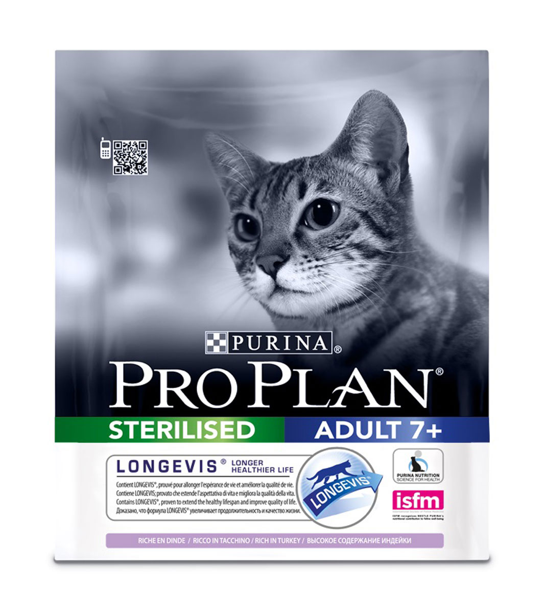 Корм сухой Pro Plan Sterilised для взрослых стерилизованных кошек и кастрированных котов, с индейкой, 400 гр12277772 Корм сухой Pro Plan Sterilised для взрослых стерилизованных кошек и кастрированных котов, с индейкой, 400 гр12277772Содержит формулу LONGEVISR.Доказано, что формула LONGEVIS увеличивает продолжительность и качество жизни Помогает поддерживать основные жизненные функции иммунную, почечную и пищеварительную Сбалансированная кишечная микрофлора для здорового пищеварения Поддерживает здоровье мочевыводящей системы, предотвращая риск развития заболевания нижнего отдела мочевыводящих путей у стерилизованных кошек и кастрированных котов Подходит для кормления стерилизованных кошек и кастрированных котов Помогает поддерживать здоровый вес Состав Индейка 14%, сухой белок птицы, рис, кукурузный глютен, пшеничный глютен, пшеница, волокна пшеницы, продукты переработки растительного сырья, кукурузный крахмал, яичный порошок, животный жир, рыбий жир, сухой корень цикория –натуральный пребиотик 2%*, масло соевое, минеральные вещества, витамины, рыбий жир, вкусоароматическая кормовая добавка, дрожжи, антиоксиданты.