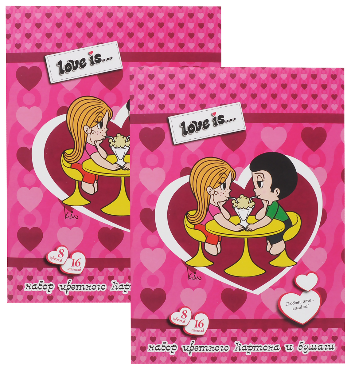 Action! Набор цветного картона и бумаги Love is... 16 листов 2 шт цвет розовыйLI-CCP-16/8_розовый Action! Набор цветного картона и бумаги Love is... 16 листов 2 шт цвет розовыйLI-CCP-16/8_розовыйНабор цветного картона и бумаги Action! Love is... позволит вашему ребенку создавать всевозможные аппликации и поделки. Набор содержит 8 листов цветного картона и 8 листов цветной бумаги формата А4. Листы упакованы в оригинальную картонную папку, оформленную в тематике Love is.... Создание поделок из бумаги и картона поможет ребенку в развитии творческих способностей, кроме того, это увлекательный досуг. В комплекте 2 набора по 16 листов.