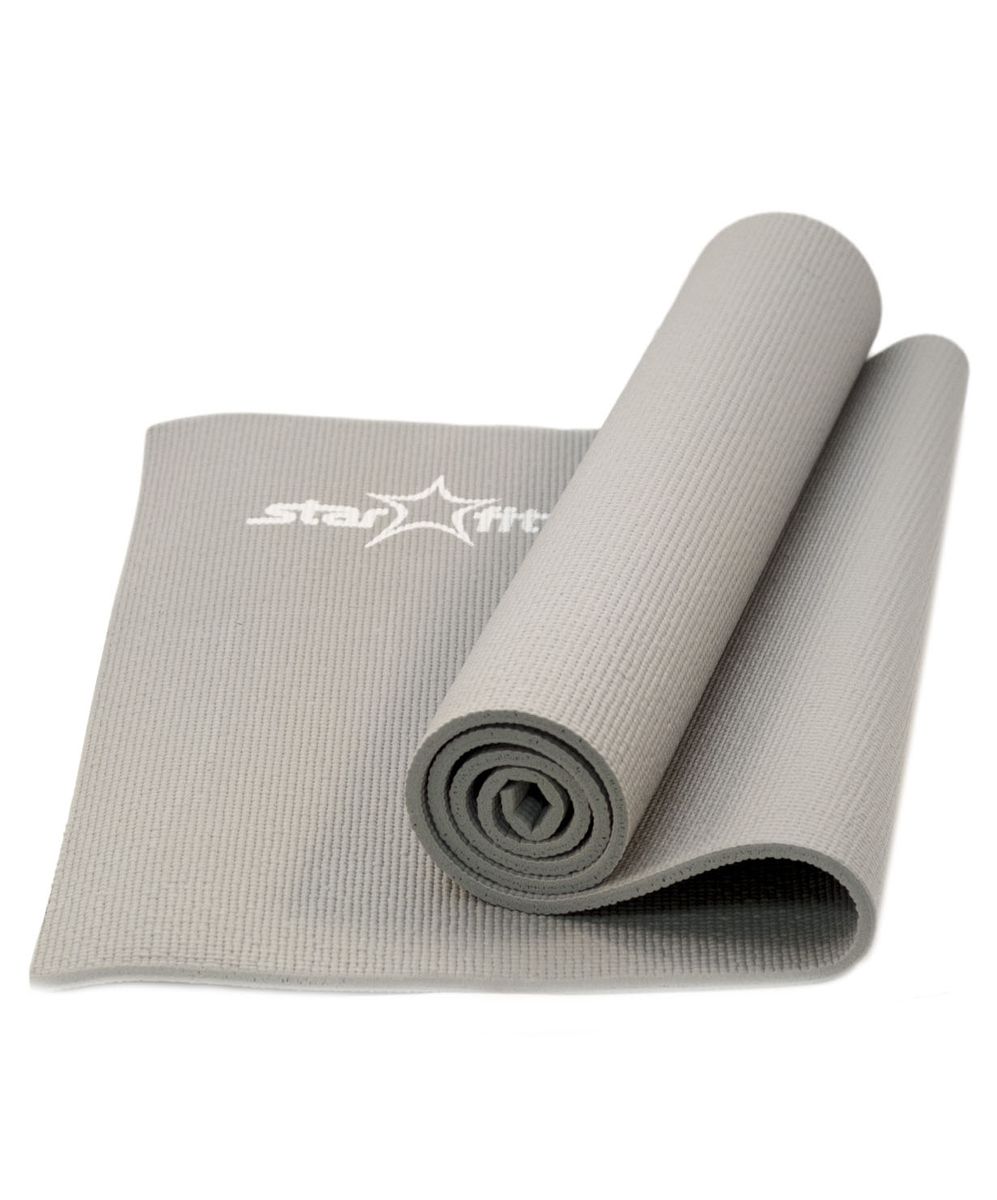 Коврик для йоги Star Fit, цвет: серый. FM-101УТ-00007232 Коврик для йоги Star Fit, цвет: серый. FM-101УТ-00007232Коврик для йоги FM-101, желтый - это современный, удобный и компактный аксессуар для занятий фитнесом и йогой в группах или домашних условиях. Нескользящая поверхность обеспечивает комфорт при выполнении упражнений. В процессе занятий коврик не растягивается и не теряет формы. Мягкая, бархатистая на ощупь поверхность коврика создает ощущение дополнительного комфорта и предотвращает скольжение рук и ног во время занятий. Основные характеристики: Тип: коврик для йоги и фитнеса Материал: ПВХ (полимерные материалы) Длина, см: 173 Ширина, см: 61 Толщина, см: 1 Цвет: желтый Вес, кг: нет Дополнительные характеристики: Особенности: Комфортная не скользящая поверхность Легкий, удобно брать на занятия Прочный и упругий материал, не растягивается Легко моется Компактный, хранится в свернутом виде