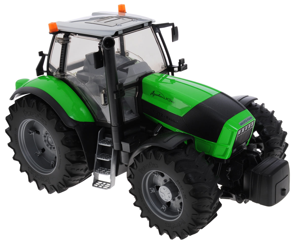 Bruder Трактор Deutz Agrotron X72003-080 Bruder Трактор Deutz Agrotron X72003-080Трактор Bruder Deutz Agrotron X720 - прекрасный подарок для юных любителей строительной техники! Трактор имеет поворачивающиеся передние колеса, которые управляются дополнительным рулем, поднимающийся капот, чтобы можно было добраться до двигателя, а также открывающие двери. Передняя ось амортизирована, а колеса выполнены на резиновой основе. Масштаб - 1:16. Порадуйте своего ребенка таким замечательным подарком!