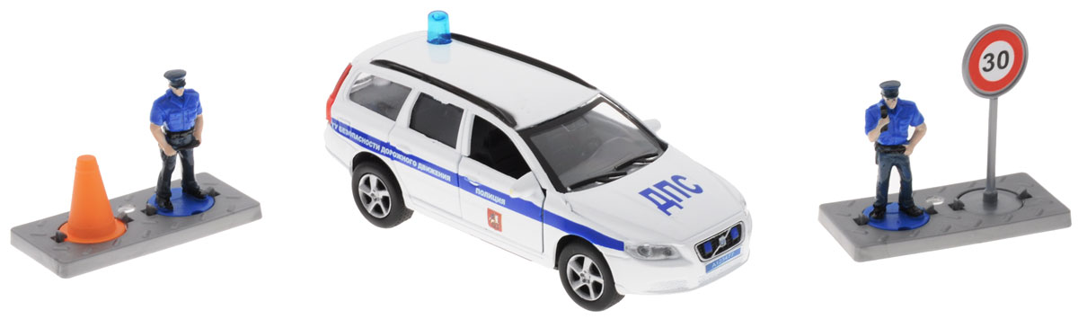 Пламенный мотор Машинка инерционная Volvo Полиция ДПС ГУ БДД870077 Пламенный мотор Машинка инерционная Volvo Полиция ДПС ГУ БДД870077Машинка инерционная Пламенный мотор Volvo. Полиция ДПС ГУ БДД - реалистично смоделированная игрушка для маленьких автолюбителей. Отличается хорошей детализацией и качественным видом. В машинку встроен инерционный механизм, который может привезти игрушку в движение, стоит только откатить машинку назад, а затем отпустить. Передние дверцы машинки открываются. Обладает световыми и звуковыми эффектами. Масштаб 1:32. В набор также входят 2 фигурки полицейских и 2 дорожных знака. Машинка подойдет для игры как дома, так и на улице. Выполнена из качественных материалов, которые не вредят здоровью ребенка. Рекомендуется докупить 3 батарейки напряжением 1,5V типа LR41 (товар комплектуется демонстрационными).