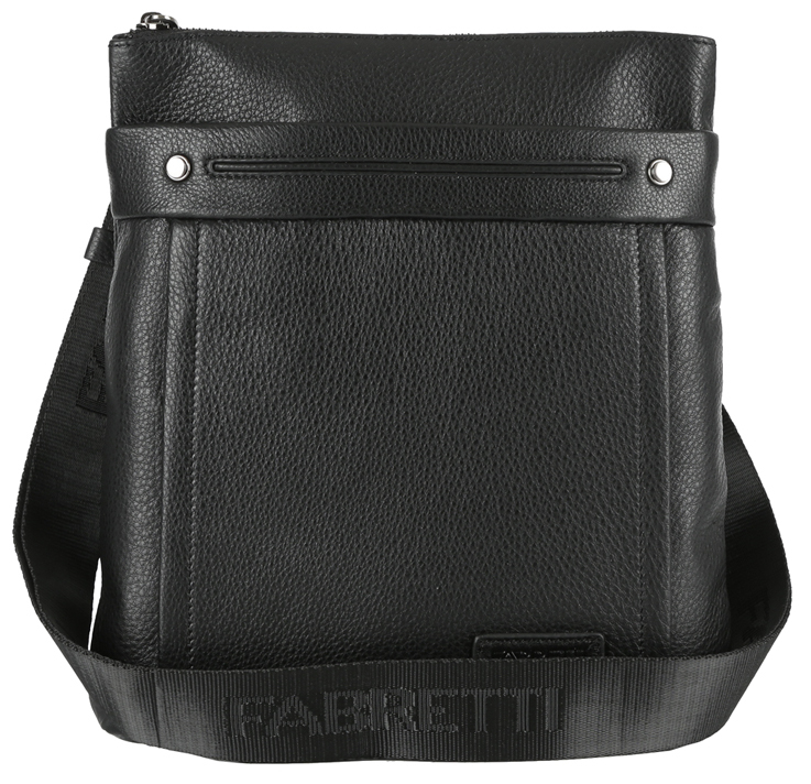 Сумка мужская Fabretti, цвет: черный. 7207FAB7207FAB Сумка мужская Fabretti, цвет: черный. 7207FAB7207FABСтильная мужская сумка Fabretti изготовлена из натуральной кожи зернистой фактуры и застегивается на застежку-молнию. Сумка имеет одно основное вместительное отделение. Модель содержит прорезной карман на пластиковой молнии, нашивной карман для телефона и два держателя для шариковых ручек. На лицевой стороне расположен прорезной карман на молнии. На задней стенке дополнительный накладной карман на застежке-молнии. Сумка декорирована нашивкой с тиснением логотипа бренда, прострочками и металлическими элементами. Изделие оснащено несъемным текстильным плечевым ремнем, который регулируется по длине. Ремень выполнен с тиснением бренда. Прилагается текстильный фирменный чехол для хранения. Сумка Fabretti поможет вам подчеркнуть чувство стиля и завершить выбранный образ.