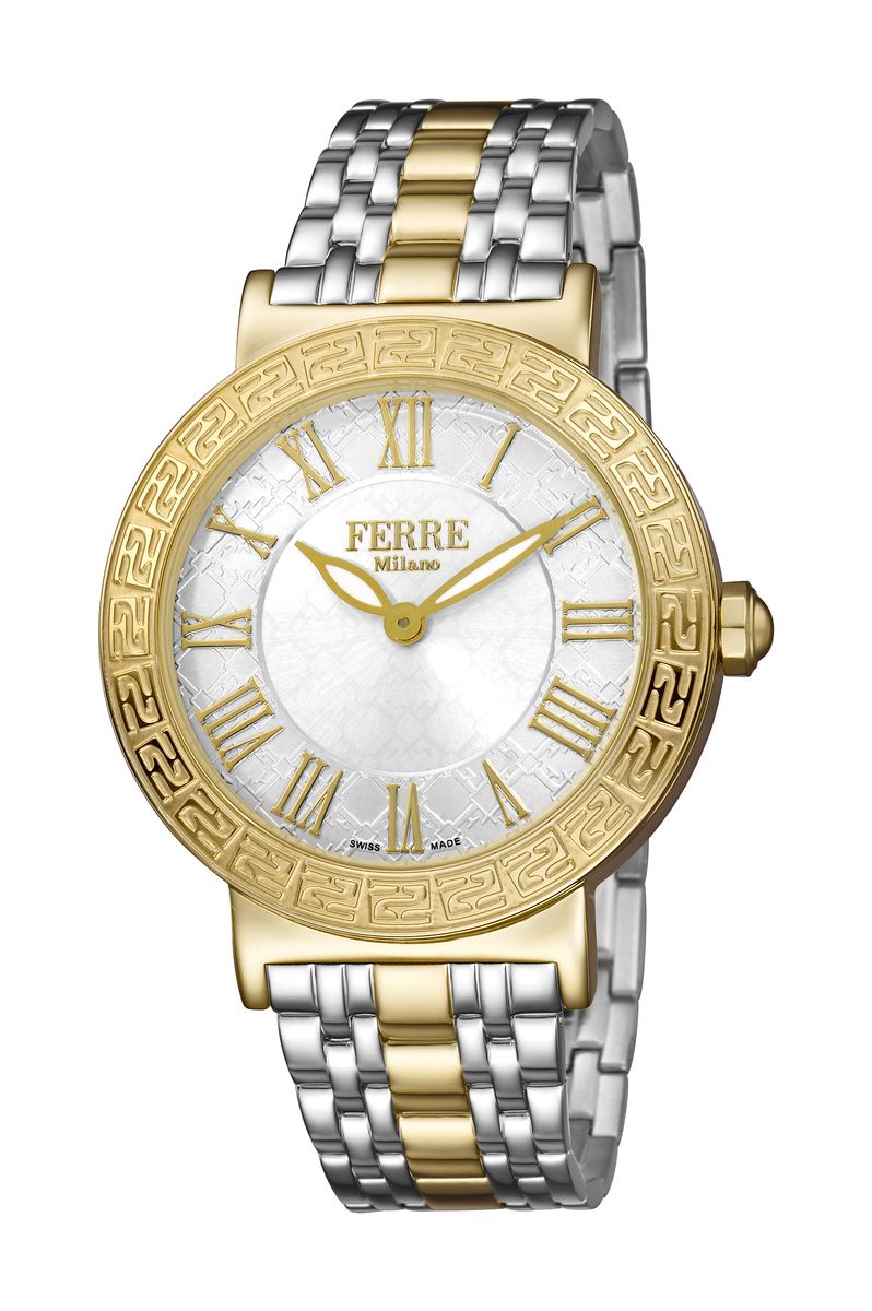 Наручные часы женские Ferre Milano, цвет: золотой. FM1L041M0091FM1L041M0091 Наручные часы женские Ferre Milano, цвет: золотой. FM1L041M0091FM1L041M0091Механизм: Ronda 762E Корпус: нерж.полир.сталь. / Браслет: нерж.полир.сталь, центральная часть покрыта золотом. Циферблат: серебряного цвета. Водозащита: 5 АТМ.