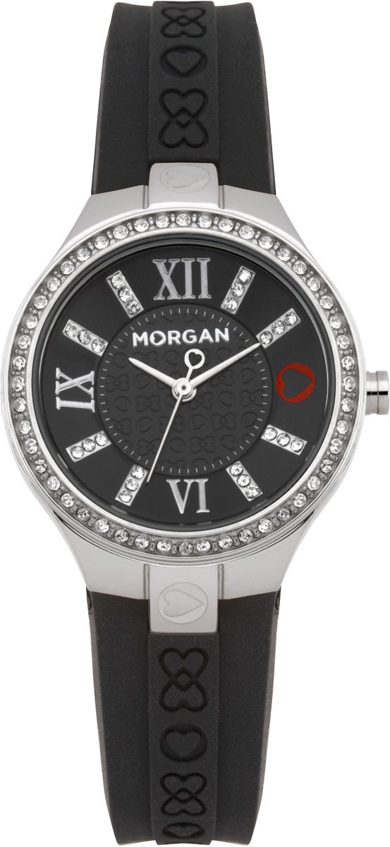 Наручные часы женские Morgan, цвет: серый металлик, черный. M1138BBRM1138BBR Наручные часы женские Morgan, цвет: серый металлик, черный. M1138BBRM1138BBRТрехстрелочный механизм Miyota; Сталь; Полированный корпус; Минеральное стекло; Циферблат черного цвета; Чешские кристаллы; Браслет силикон черного цвета; Водозащита 3 АТМ