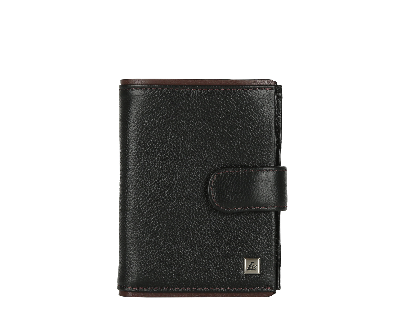 Кошелек мужской Leo Ventoni, цвет: черный, темно-коричневый. L330367-01/06L330367-01/06 Кошелек мужской Leo Ventoni, цвет: черный, темно-коричневый. L330367-01/06L330367-01/06Стильный мужской кошелек Leo Ventoni, выполненный из натуральной кожи с зернистой фактурой, оформлен контрастными вставками по краям и металлической фурнитурой. Изделие раскладывается и закрывается хлястиком на кнопку. Внутри кошелька расположены два отсека для купюр, шесть кармашков для визиток и кредитных карт, пять боковых карманов для мелочей, кармашек для чеков, отделение для монет с клапаном на кнопке и один карман с прозрачным пластиковым окошком. Изделие поставляется в фирменной упаковке. Стильный кошелек Leo Ventoni станет отличным подарком для человека, ценящего качественные и практичные вещи.
