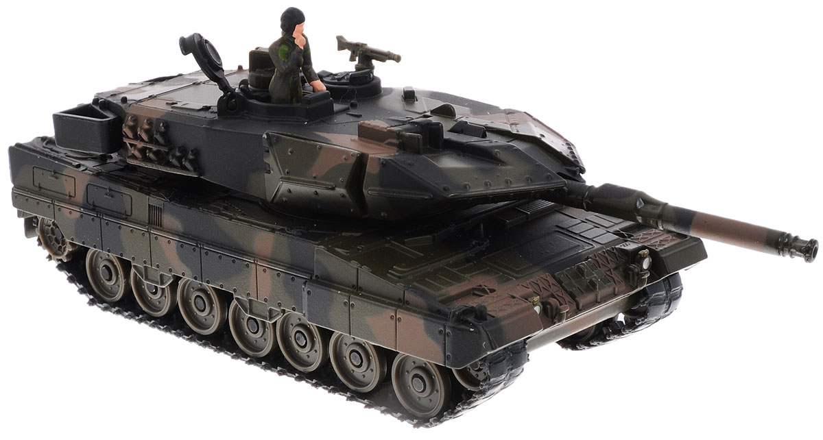 Siku Танк Leopard4913 Siku Танк Leopard4913Танк Siku Leopard выполнен в виде точной копии танка в масштабе 1/50. Такая модель понравится не только ребенку, но и взрослому коллекционеру и приятно удивит вас высочайшим качеством исполнения. Корпус и башня выполнены из металла, башня танка вращается, дуло орудия опускается и поднимается, гусеницы выполнены из резины и подвижны. В комплект входит фигурка солдата. Танк Siku Leopard отличается великолепным качеством исполнения и детальной проработкой, он станет не только интересной игрушкой для ребенка, интересующегося военной техникой, но и займет достойное место в коллекции.