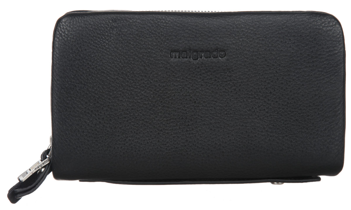 Барсетка мужская Malgrado, цвет: черный. BR10-1183A3409BR10-1183A3409 black Барсетка мужская Malgrado, цвет: черный. BR10-1183A3409BR10-1183A3409 blackБарсетка мужская Malgrado изготовлена из натуральной кожи, оформлена металлической фурнитурой и символикой бренда. Изделие содержит два отделения, которые закрываются на застежки-молнии. Внутри расположены: три накладных кармана, четыре кармашка для кредитных карт, два отделения для купюр, врезной карман на молнии и отделение для мелочи на молнии. Барсетка оснащена практичной ручкой для переноски.