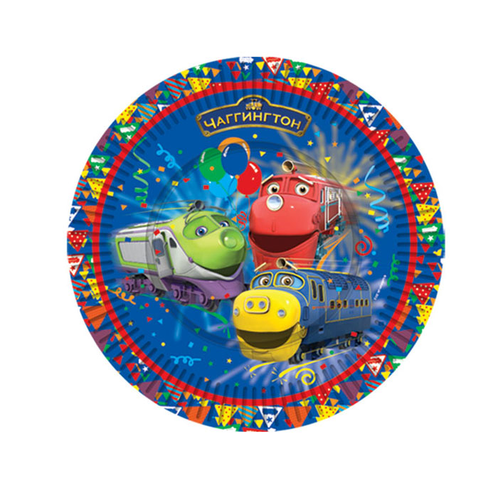 Chuggington Тарелка бумажная Чаггингтон 23 см 10 шт20941 Chuggington Тарелка бумажная Чаггингтон 23 см 10 шт20941Одноразовая посуда прочно вошла в современную жизнь, и теперь многие люди просто не представляют без нее детский праздник или пикник: она почти невесома, не может разбиться и не нуждается в мытье. Сделанные из бумаги, тарелки для праздника Чаггингтон являются экологически чистыми, поэтому безопасны для здоровья. Благодаря глянцевому ламинированию они прекрасно справляются со своей задачей: удерживают еду, не промокают и не протекают. В набор входит 10 тарелок диаметром 23 см. Также из данной серии вы можете выбрать бумажные стаканы, дудочки, колпачки и полиэтиленовую скатерть. Товар сертифицирован. Упаковка – термопленка.