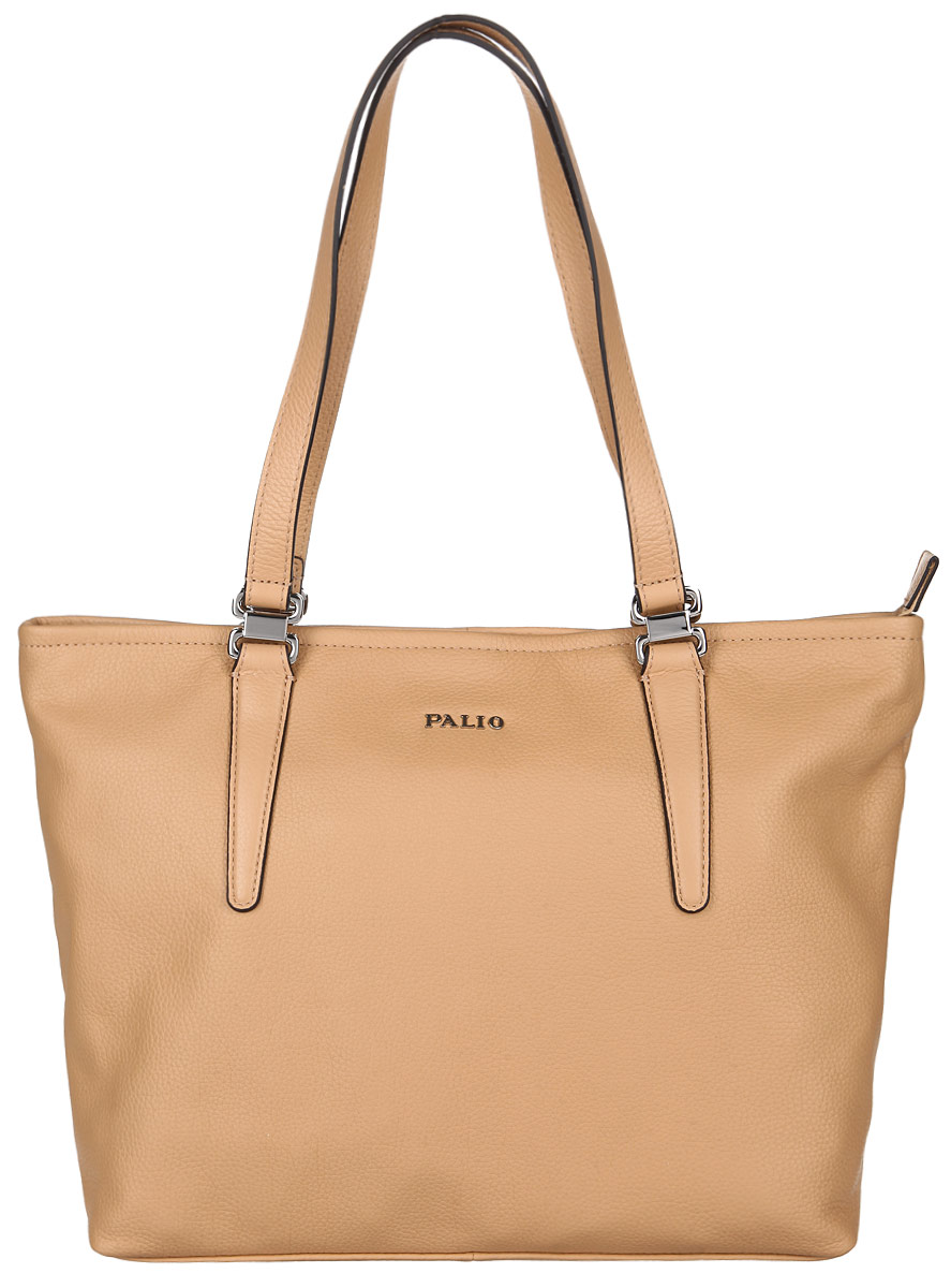 Сумка женская Palio, цвет: бежевый. 14342A-25514342A-255 beige Сумка женская Palio, цвет: бежевый. 14342A-25514342A-255 beigeСтильная женская сумка Palio выполнена из натуральной кожи с зернистой фактурой, оформлена металлической фурнитурой с символикой бренда. Изделие содержит одно отделение, которое закрывается на молнию. Внутри расположены два накладных кармашка для мелочей, карман-средник на молнии и врезной карман на молнии. Снаружи, на задней стороне сумки, расположен врезной карман на застежке-молнии. Сумка оснащена двумя практичными ручками для переноски. Оригинальный аксессуар позволит вам завершить образ и быть неотразимой.