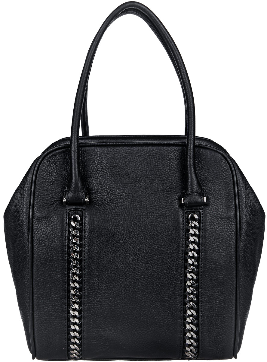 Сумка женская Palio, цвет: черный. 14367A-01814367A-018 black Сумка женская Palio, цвет: черный. 14367A-01814367A-018 blackСтильная женская сумка Palio выполнена из натуральной кожи с зернистой фактурой, оформлена металлической фурнитурой. Изделие содержит одно отделение, которое закрывается на молнию. Внутри расположены: четыре накладных кармашка для мелочей, один из которых на молнии, и врезной карман на молнии. Снаружи, в стенках сумки над основным отделением, расположены два дополнительных врезных кармана на молниях. На задней стороне сумки, расположен врезной карман на застежке-молнии. Сумка оснащена двумя практичными ручками для переноски. Оригинальный аксессуар позволит вам завершить образ и быть неотразимой.