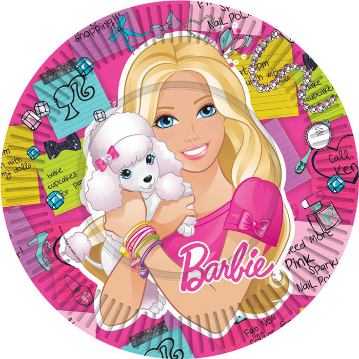 Barbie Тарелка бумажная Куколка 10 шт23654 Barbie Тарелка бумажная Куколка 10 шт23654Одноразовые тарелки прочно вошли в современную жизнь, и теперь многие люди просто не представляют праздник или пикник без таких нужных вещей: они почти невесомы, не могут разбиться и не нуждаются в мытье. Сделанная из бумаги, посуда Куколка ТМ Барби является экологически чистой, поэтому не наносит вреда здоровью. Благодаря глянцевому ламинированию, она прекрасно справляется со своей задачей: удерживает еду и напитки, не промокает и не протекает. В набор одноразовой посуды входит 10 бумажных тарелок диаметром 23 см. Также вы можете выбрать бумажные стаканы, дудочки, колпачки и полиэтиленовую скатерть бренда Барби. Упаковка – термопленка.