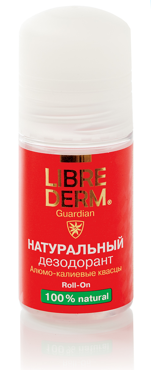 LIBREDERM Натуральный дезодорант 50 мл00000009968 LIBREDERM Натуральный дезодорант 50 мл00000009968*устраняет неприятные последствия потоотделения – запахи и излишнюю влагу, не нарушая естественной функции кожи * основа дезодоранта – алюмо-калиевые квасцы, обезвоживают находящиеся на коже бактерии – причину возникновения запаха, не закупоривают поры и не перекрывают потовые протоки. Шариковый ролик для удобного нанесения,100% натуральные ингредиенты
